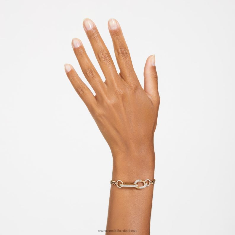 dextera náramok dlažba, zmiešané články, biela, pozlátená B8ZNT422 Swarovski šperky