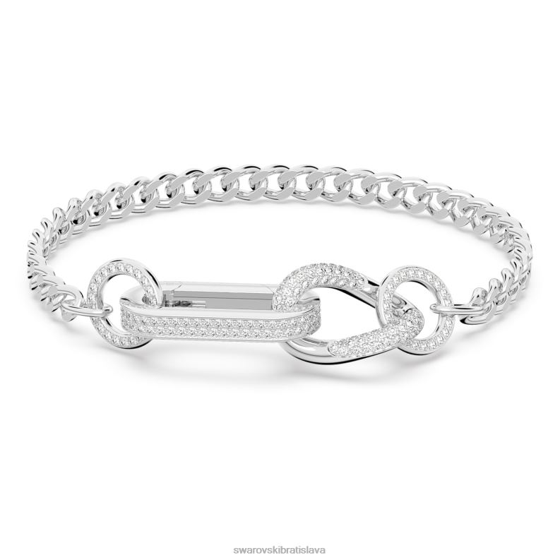 dextera náramok dlažba, zmiešané články, biela, rhodiovaná B8ZNT423 Swarovski šperky