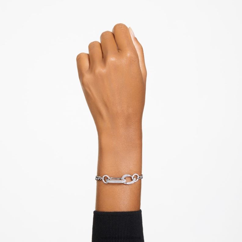dextera náramok dlažba, zmiešané články, biela, rhodiovaná B8ZNT423 Swarovski šperky