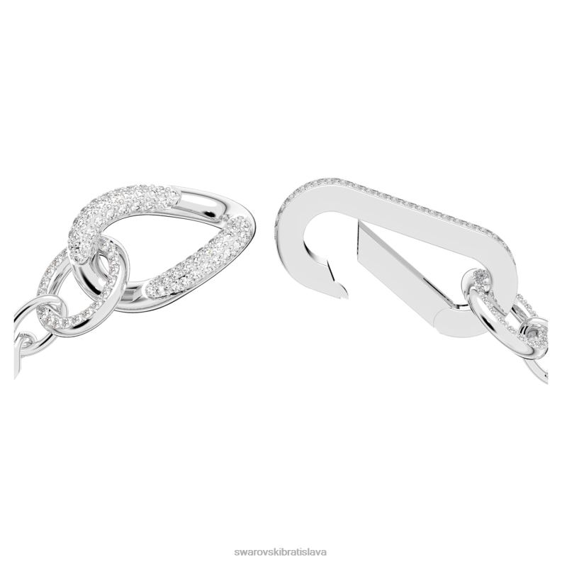 dextera náramok dlažba, zmiešané články, biela, rhodiovaná B8ZNT423 Swarovski šperky