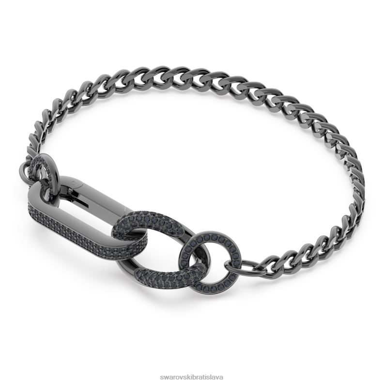 dextera náramok dlažba, zmiešané články, čierna, ruténiová B8ZNT428 Swarovski šperky