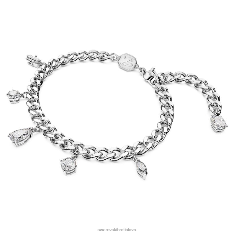 dextera náramok zmiešané rezy, biele, rhodiované B8ZNT453 Swarovski šperky