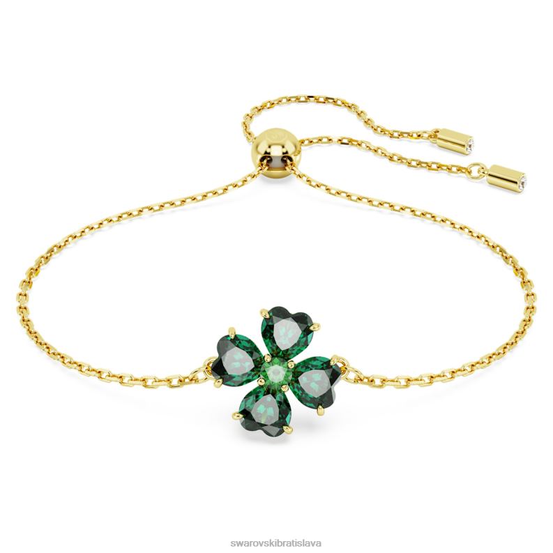 idylický náramok zmiešané strihy, ďatelina, zelená, pozlátená B8ZNT458 Swarovski šperky