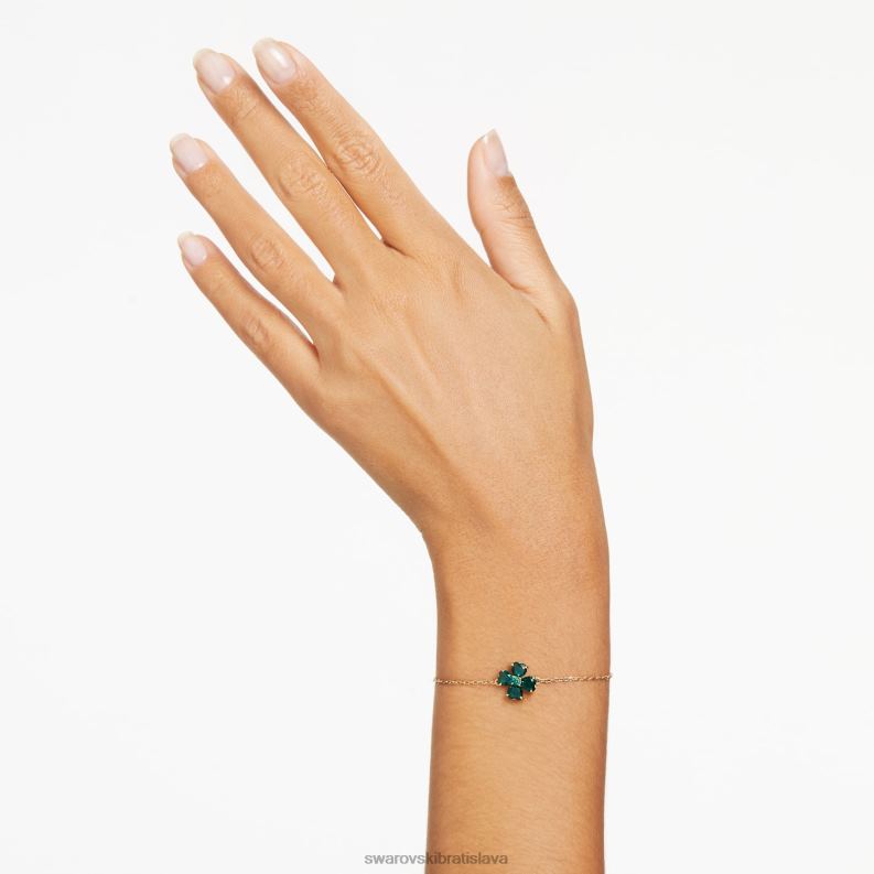 idylický náramok zmiešané strihy, ďatelina, zelená, pozlátená B8ZNT458 Swarovski šperky