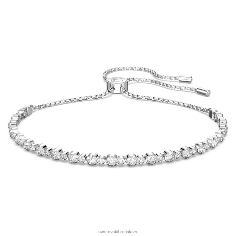 jemný trilógový náramok okrúhly výbrus, biely, rhodiovaný B8ZNT419 Swarovski šperky
