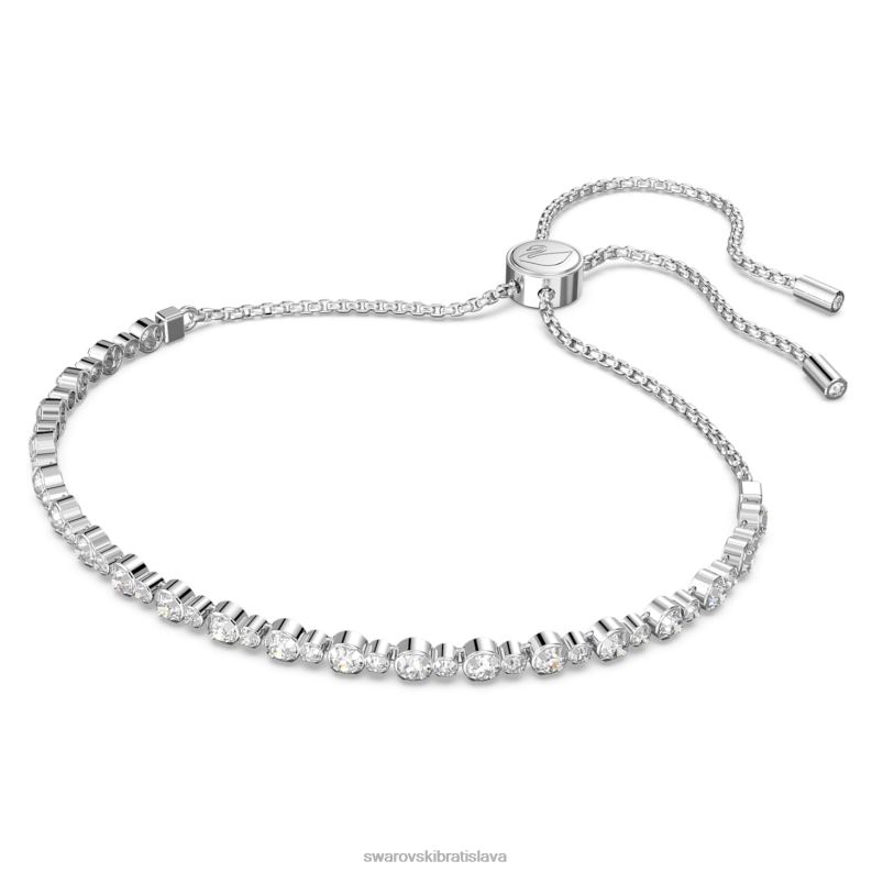 jemný trilógový náramok okrúhly výbrus, biely, rhodiovaný B8ZNT419 Swarovski šperky