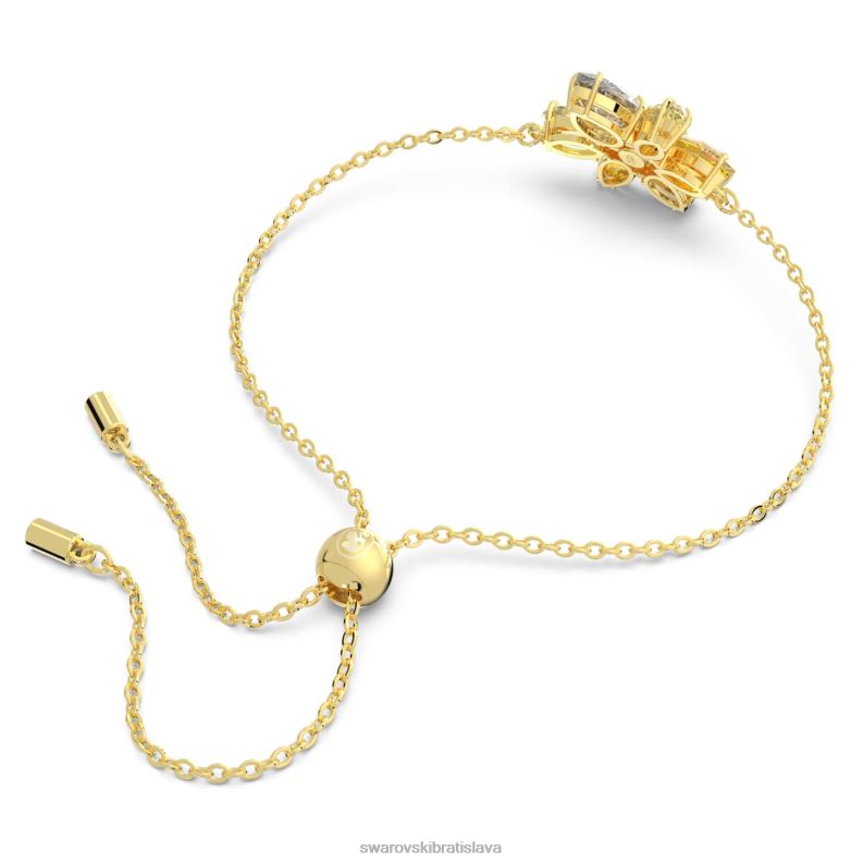 náramok gema zmiešané strihy, kvet, žltá, pozlátený B8ZNT418 Swarovski šperky