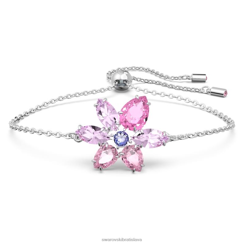 náramok gema zmiešané strihy, kvetinové, ružové, rhodiované B8ZNT417 Swarovski šperky