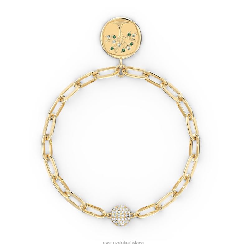 náramok s prvkami magnetické zatváranie, element zeme, strom, zelená, pozlátené B8ZNT469 Swarovski šperky