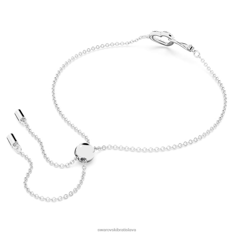 nekonečný náramok nekonečno a srdce, biele, rhodiované B8ZNT435 Swarovski šperky