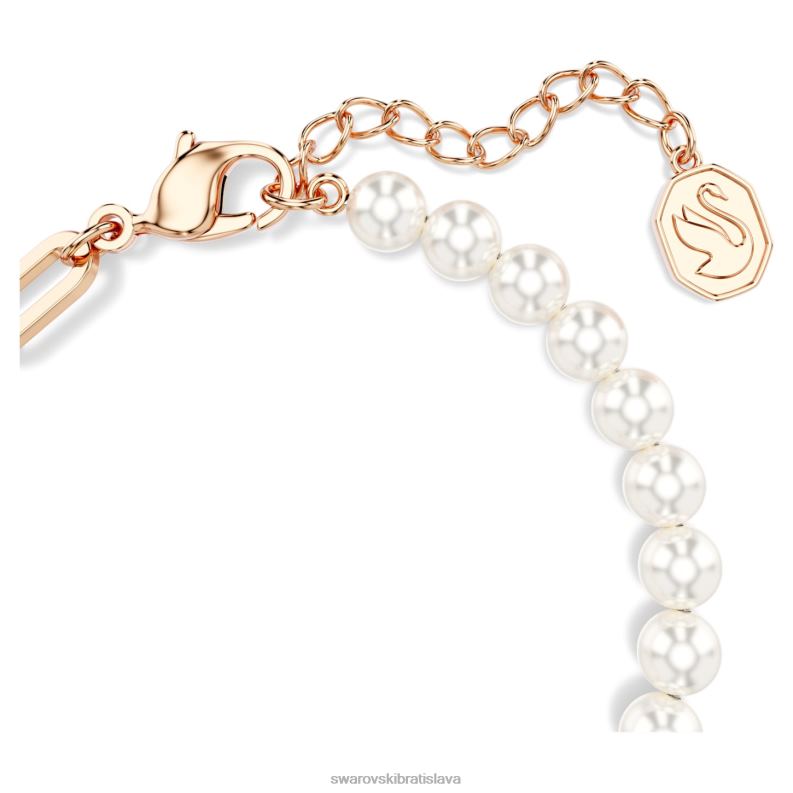plyšový náramok medvedík, ružový, pozlátený ružovým zlatom B8ZNT454 Swarovski šperky
