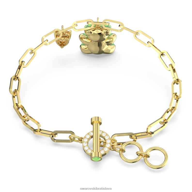 plyšový náramok medvedí, zelený, pozlátený B8ZNT472 Swarovski šperky