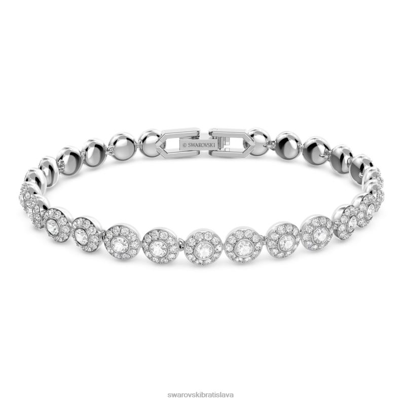 anjelsky náramok kruhový rez, dlažba, biela, rhodiovaná B8ZNT546 Swarovski šperky