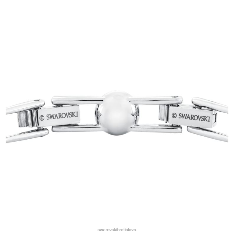 anjelsky náramok kruhový rez, dlažba, biela, rhodiovaná B8ZNT546 Swarovski šperky