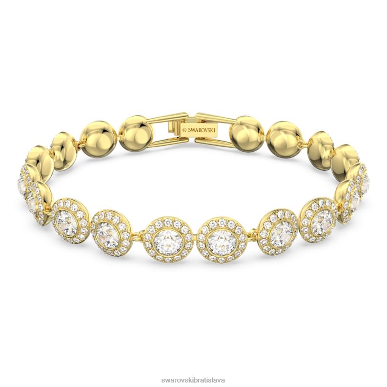 anjelsky náramok okrúhly rez, dlažba, biela, pozlátená B8ZNT549 Swarovski šperky