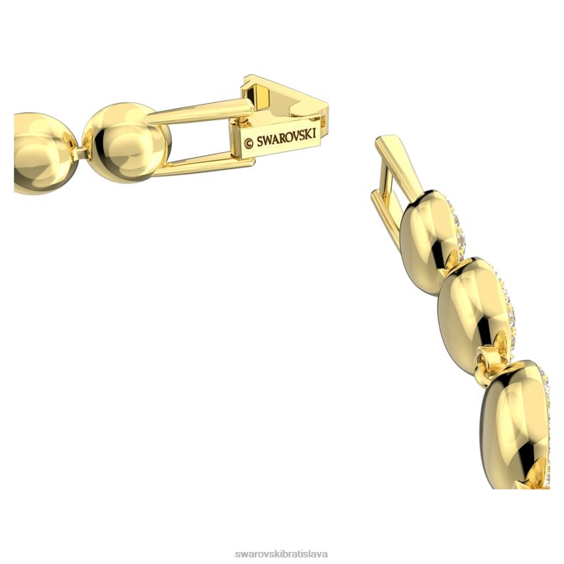 anjelsky náramok okrúhly rez, dlažba, biela, pozlátená B8ZNT549 Swarovski šperky