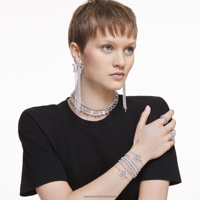 emily náramok okrúhly výbrus, biely, rhodiovaný B8ZNT544 Swarovski šperky