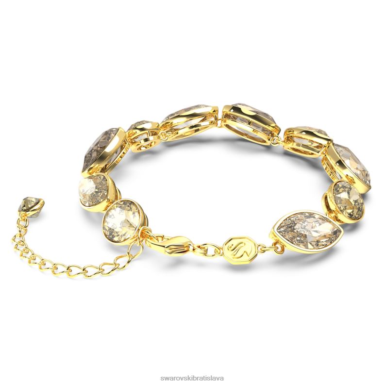 náramok elegancie Afriky zmiešané strihy, hnedé, pozlátené B8ZNT580 Swarovski šperky