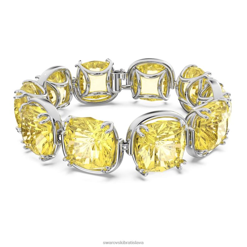 náramok s harmóniou vankúšový strih, žltý, rhodiovaný B8ZNT584 Swarovski šperky