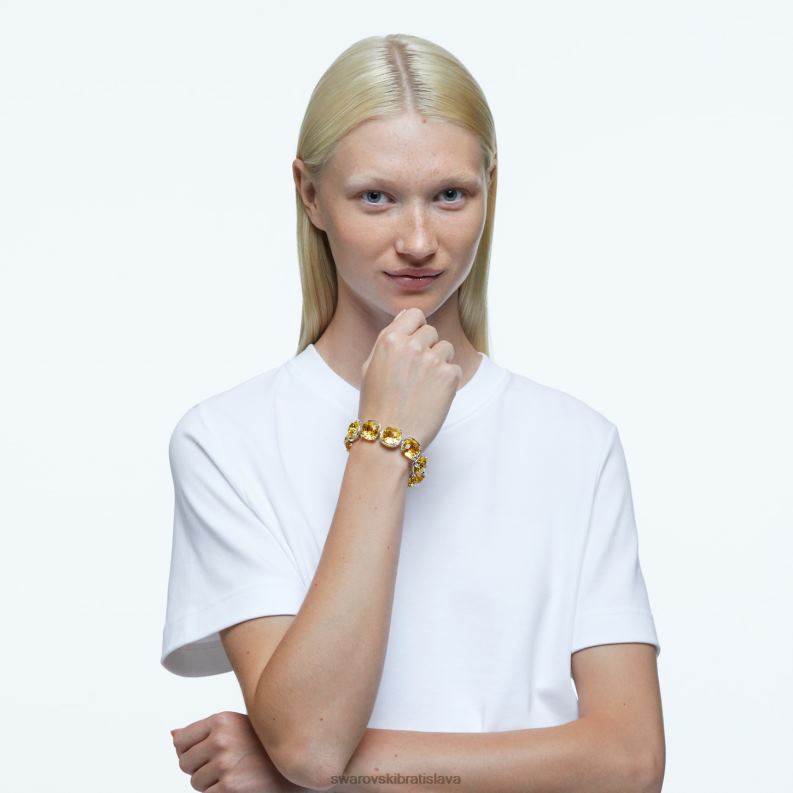 náramok s harmóniou vankúšový strih, žltý, rhodiovaný B8ZNT584 Swarovski šperky