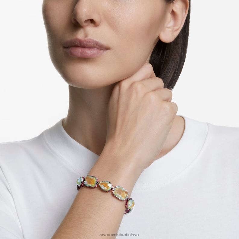 orbita náramok magnetické zatváranie, zmiešané strihy, viacfarebné, rhodiované B8ZNT582 Swarovski šperky