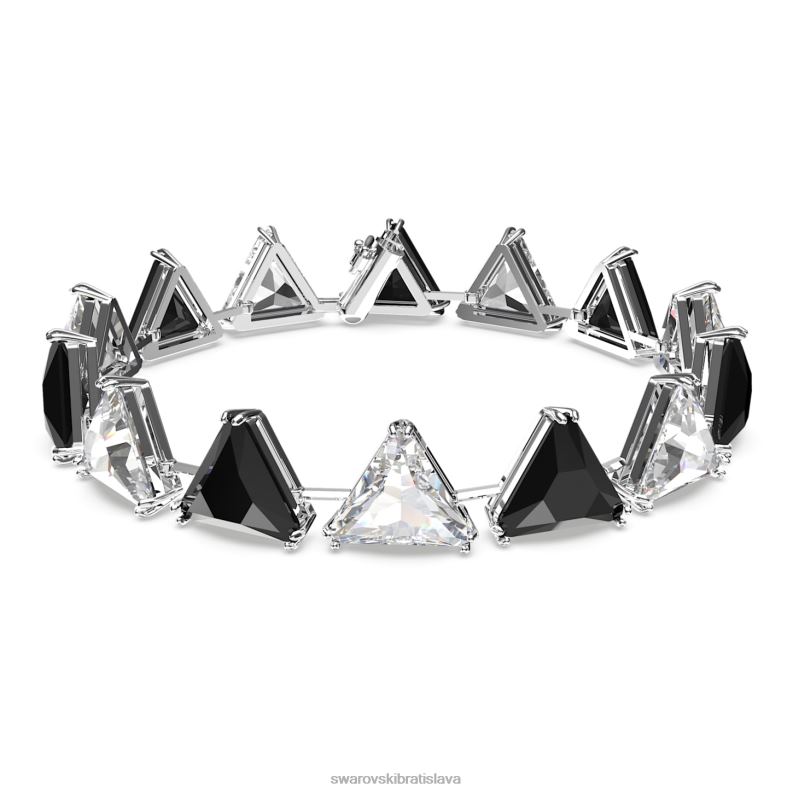 ortyxový náramok trojuholníkový strih, čierny, rhodiovaný B8ZNT581 Swarovski šperky