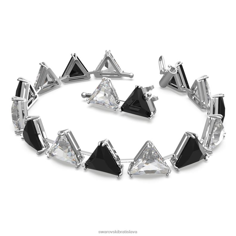 ortyxový náramok trojuholníkový strih, čierny, rhodiovaný B8ZNT581 Swarovski šperky
