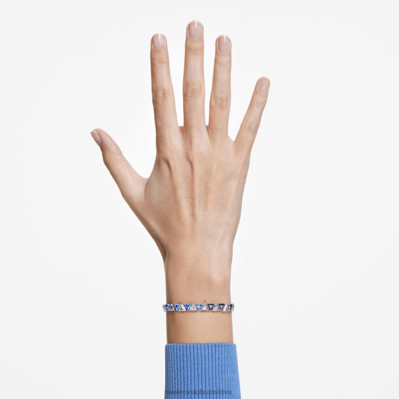 ortyxový náramok trojuholníkový strih, modrá, rhodiovaná B8ZNT558 Swarovski šperky