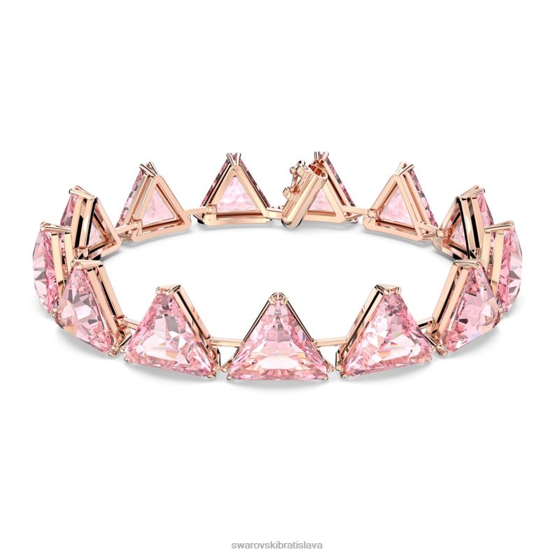 ortyxový náramok trojuholníkový strih, ružové, pozlátené ružovým zlatom B8ZNT589 Swarovski šperky