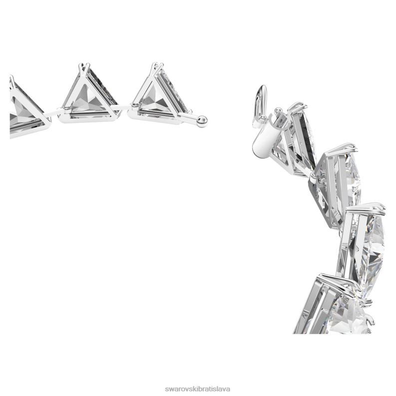 ortyxový náramok trojuholníkový výbrus, biely, rhodiovaný B8ZNT570 Swarovski šperky