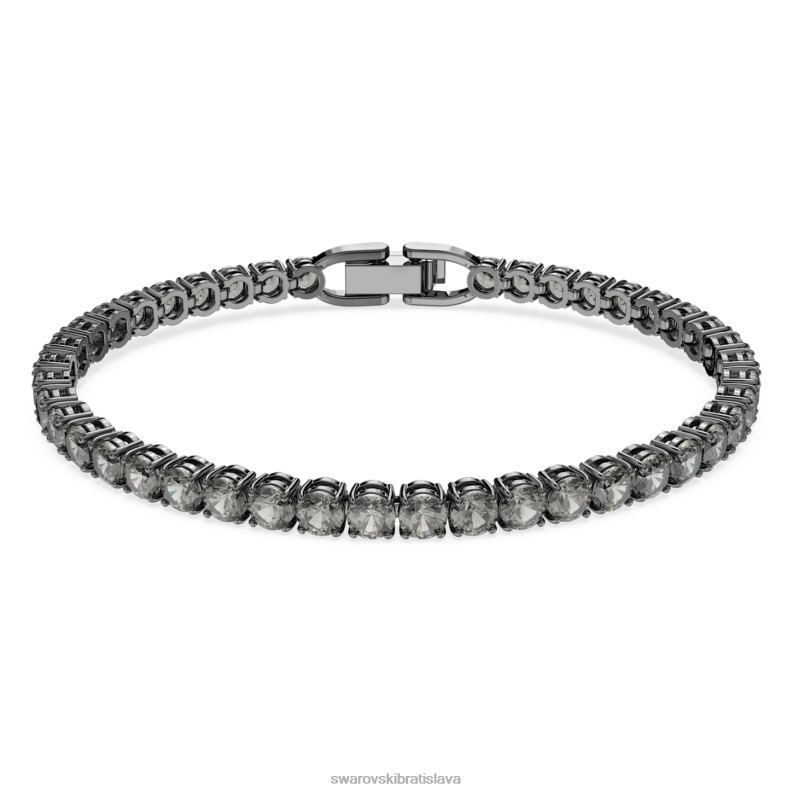 tenisový luxusný náramok okrúhly výbrus, sivý, ruténiový B8ZNT550 Swarovski šperky