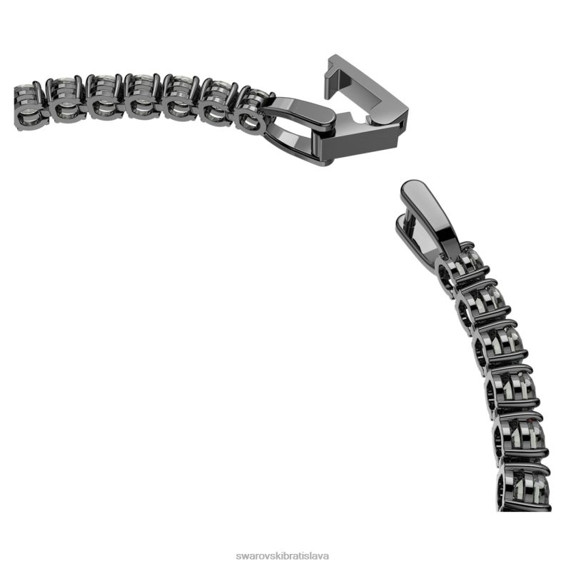 tenisový luxusný náramok okrúhly výbrus, sivý, ruténiový B8ZNT550 Swarovski šperky