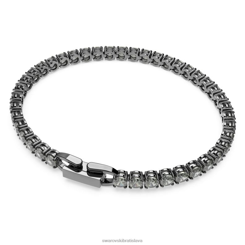 tenisový luxusný náramok okrúhly výbrus, sivý, ruténiový B8ZNT550 Swarovski šperky