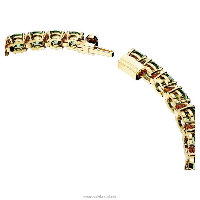 tenisový náramok matrix okrúhly strih, zelená, pozlátená B8ZNT542 Swarovski šperky