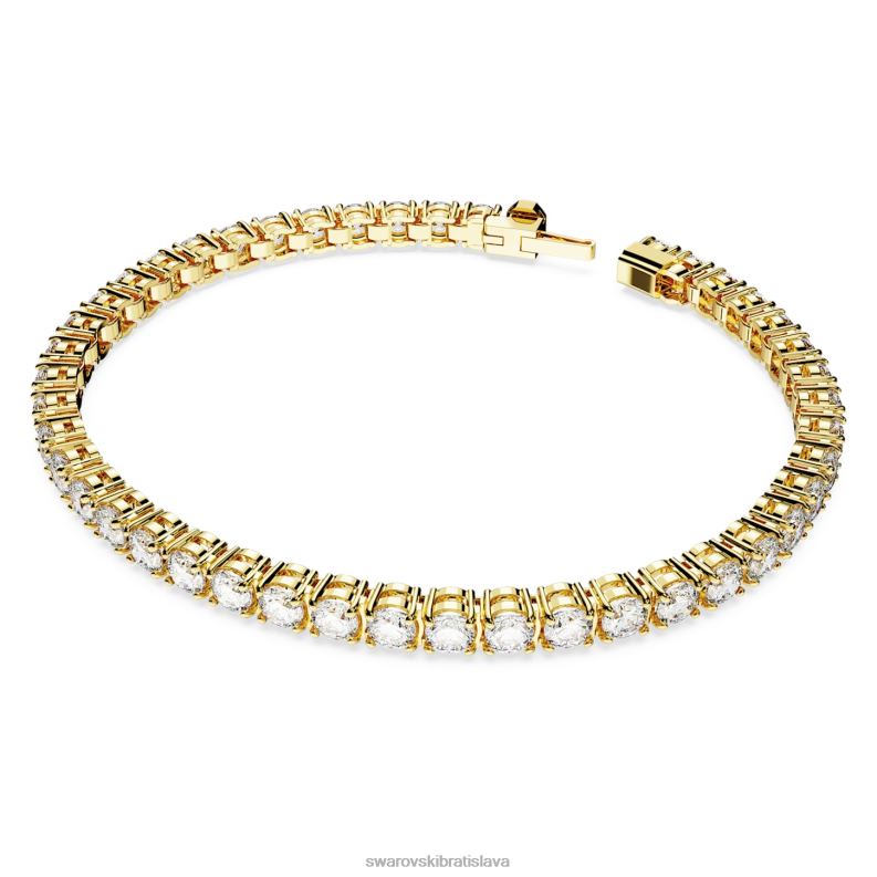 tenisový náramok matrix okrúhly výbrus, biely, pozlátený B8ZNT547 Swarovski šperky