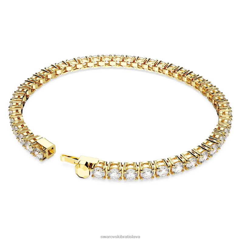 tenisový náramok matrix okrúhly výbrus, biely, pozlátený B8ZNT547 Swarovski šperky