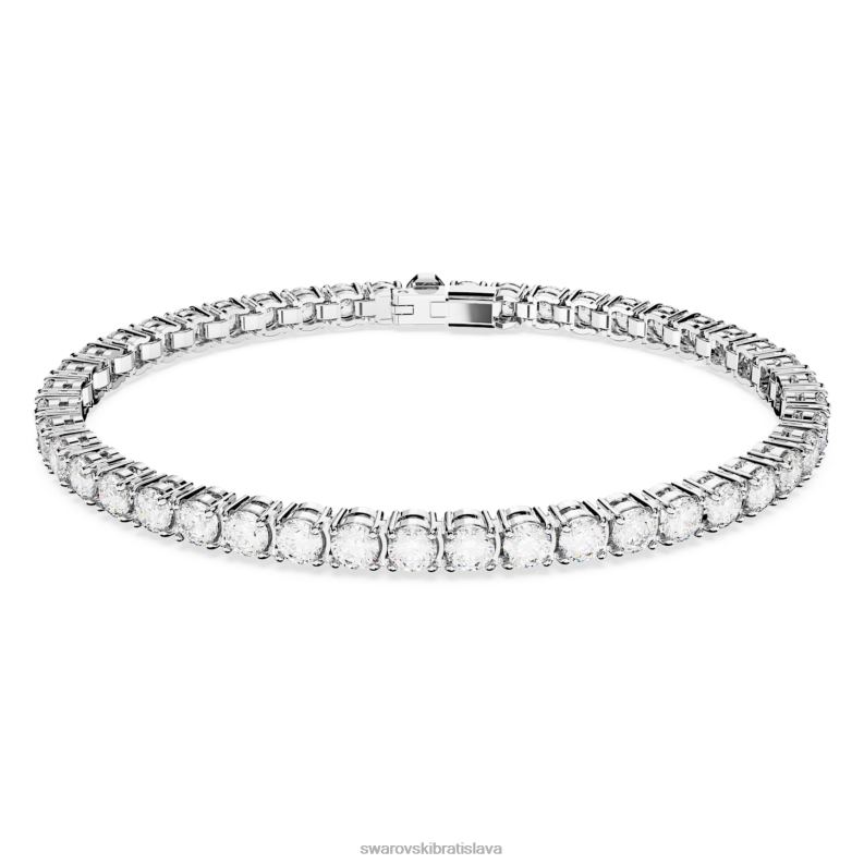 tenisový náramok matrix okrúhly výbrus, biely, rhodiovaný B8ZNT545 Swarovski šperky