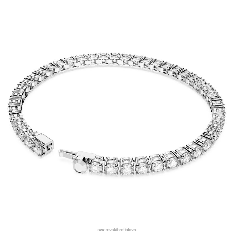tenisový náramok matrix okrúhly výbrus, biely, rhodiovaný B8ZNT545 Swarovski šperky