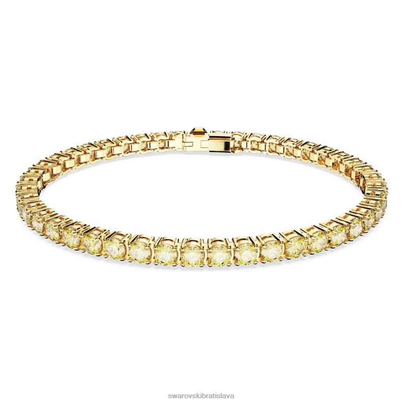 tenisový náramok matrix okrúhly výbrus, žltý, pozlátený B8ZNT561 Swarovski šperky
