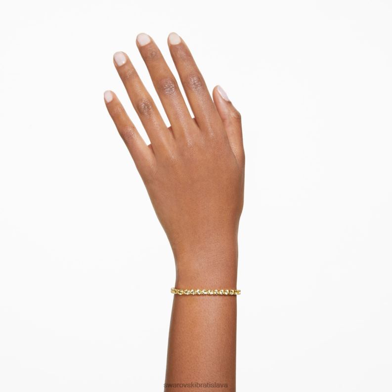 tenisový náramok matrix okrúhly výbrus, žltý, pozlátený B8ZNT561 Swarovski šperky
