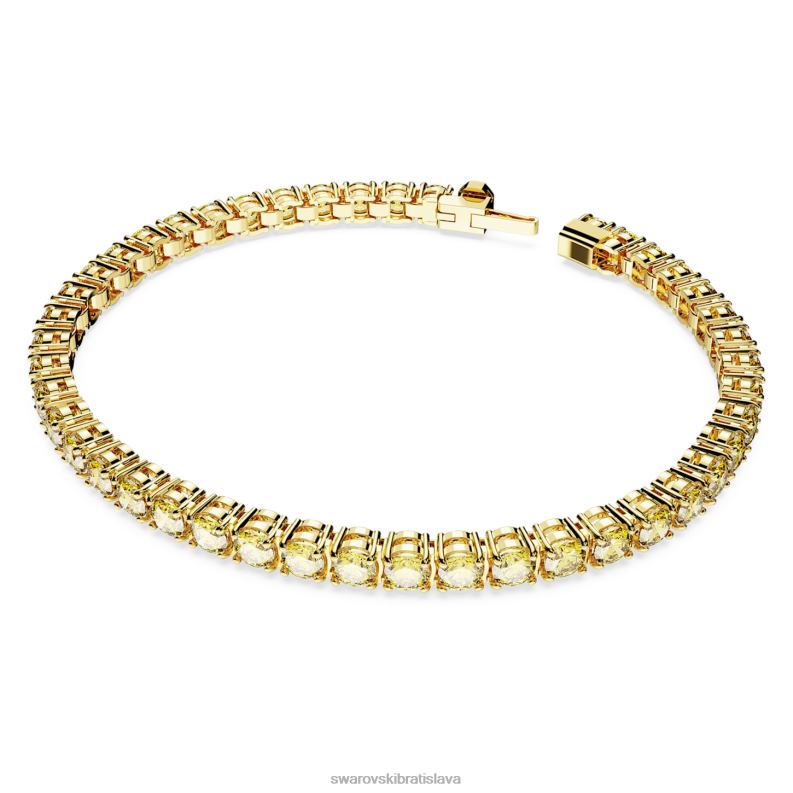 tenisový náramok matrix okrúhly výbrus, žltý, pozlátený B8ZNT561 Swarovski šperky