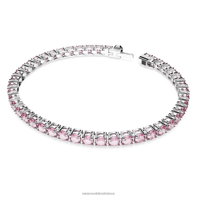 tenisový náramok matrix okrúhly výbrus, ružová, rhodiovaná B8ZNT554 Swarovski šperky
