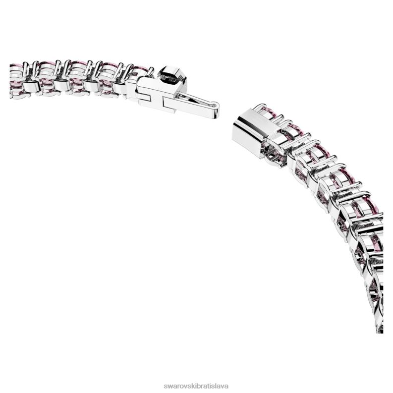 tenisový náramok matrix okrúhly výbrus, ružová, rhodiovaná B8ZNT554 Swarovski šperky