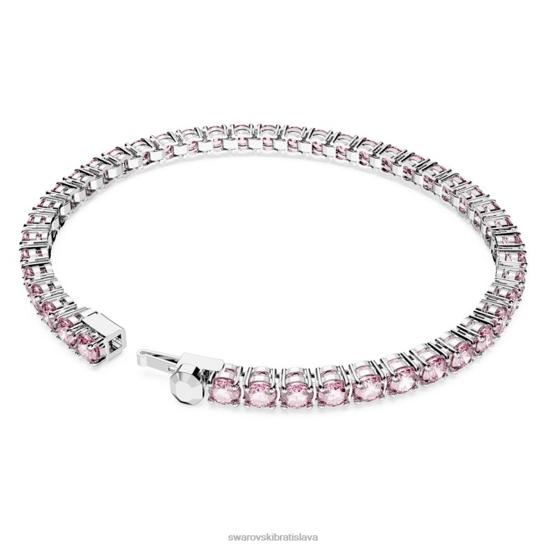 tenisový náramok matrix okrúhly výbrus, ružová, rhodiovaná B8ZNT554 Swarovski šperky