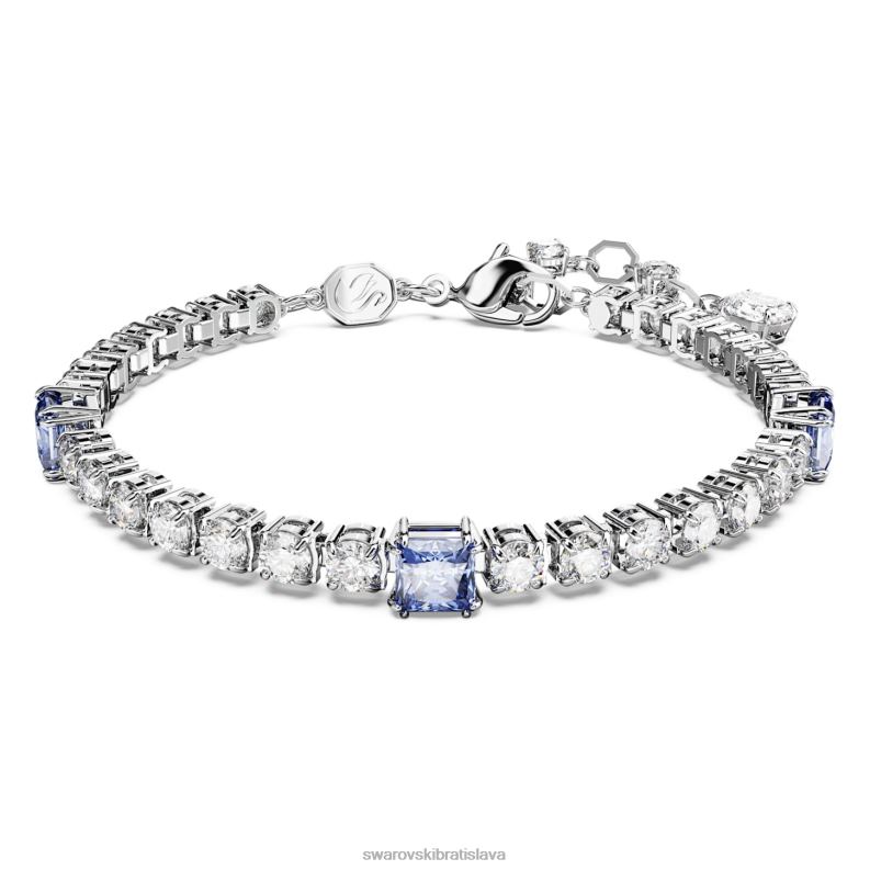 tenisový náramok matrix zmiešané rezy, modrá, rhodiované B8ZNT576 Swarovski šperky