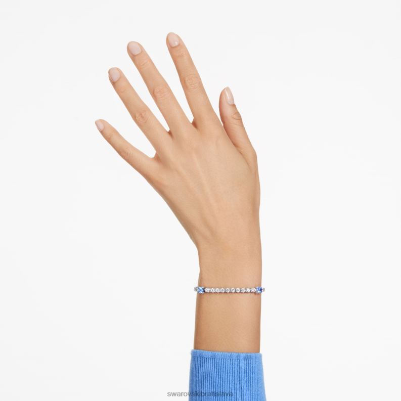 tenisový náramok matrix zmiešané rezy, modrá, rhodiované B8ZNT576 Swarovski šperky