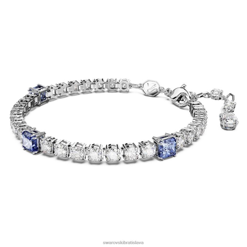 tenisový náramok matrix zmiešané rezy, modrá, rhodiované B8ZNT576 Swarovski šperky