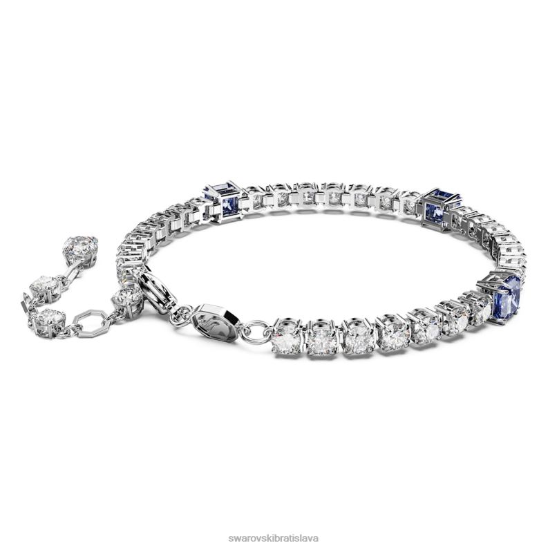 tenisový náramok matrix zmiešané rezy, modrá, rhodiované B8ZNT576 Swarovski šperky