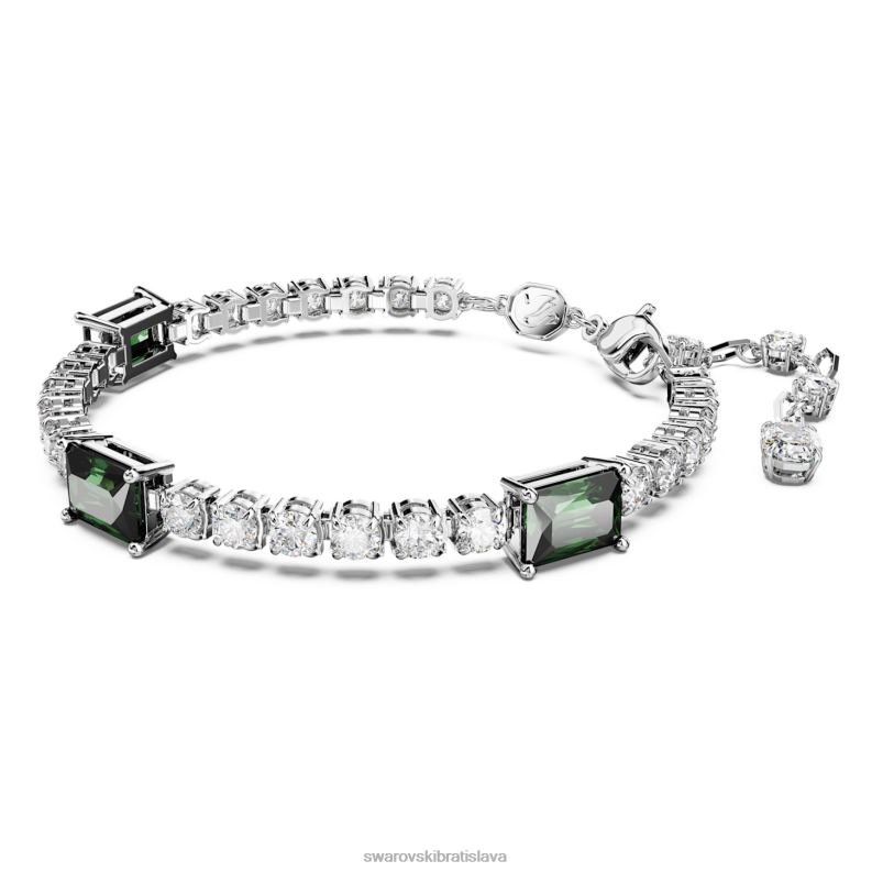 tenisový náramok matrix zmiešané rezy, zelené, rhodiované B8ZNT577 Swarovski šperky