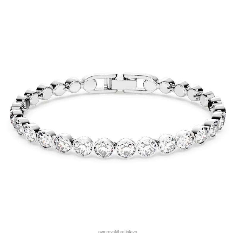 tenisový náramok okrúhly výbrus, biely, rhodiovaný B8ZNT548 Swarovski šperky